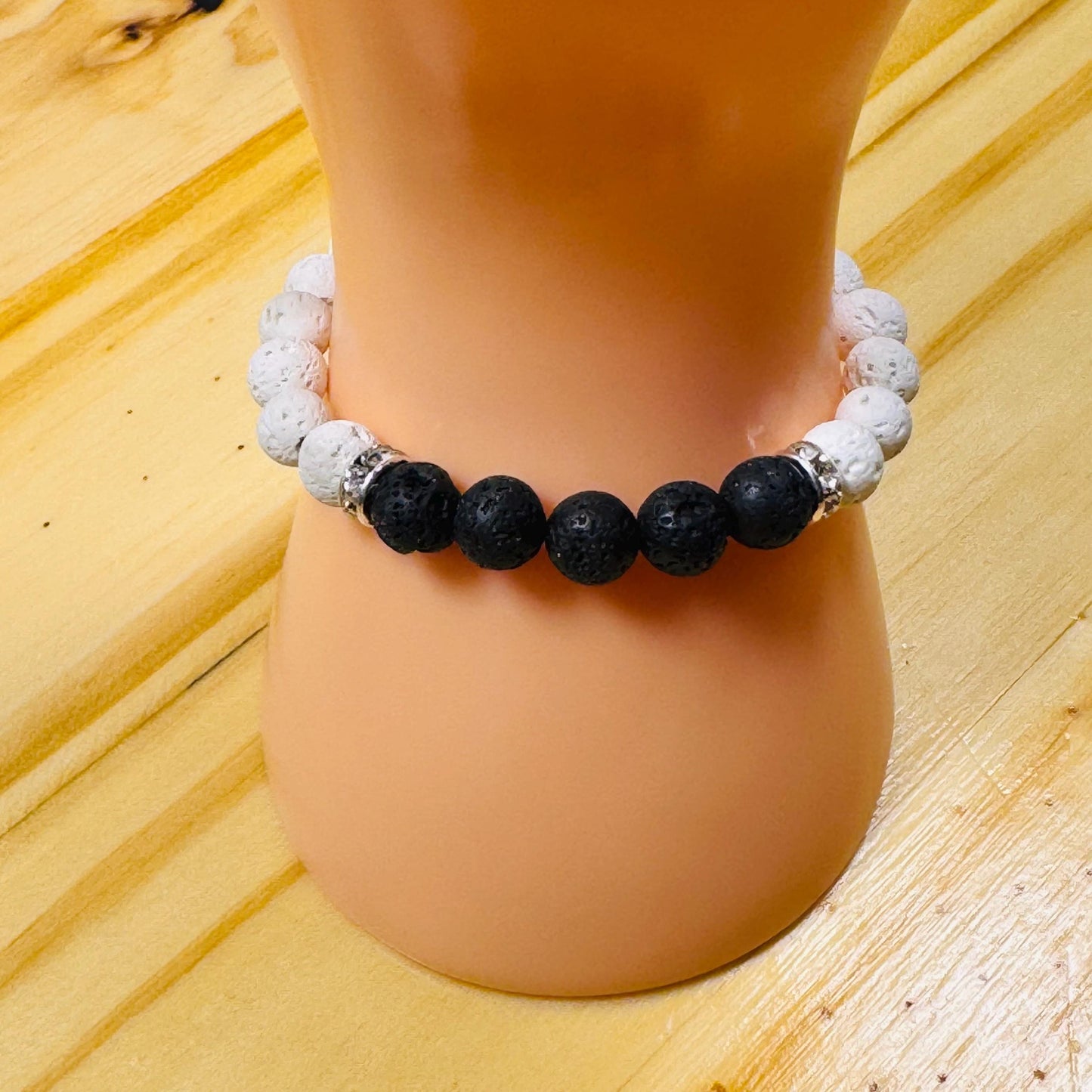 Oil Diffuser Bracelet, Strength Bracelet, Calming, Clarity Bracelet, Grounding Bracelet, Lava Stone Bracelet, Aromatherapy Bracelet, 6”
