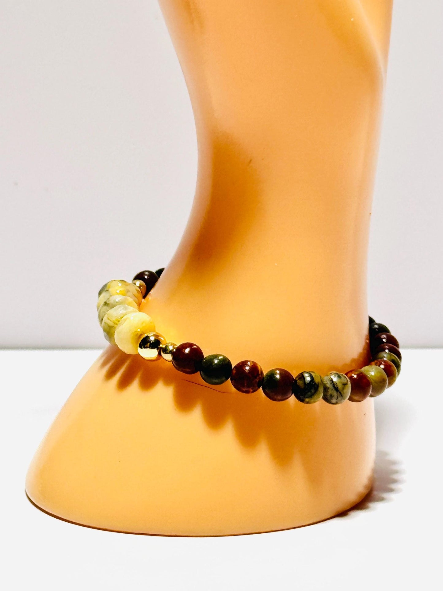 Minimalist Picasso Jasper Bracelet 6.5” Natural Crazy Lace Agate, Natural Jasper, Boho Bracelet, Stretch Bracelet, Support, Encouragement