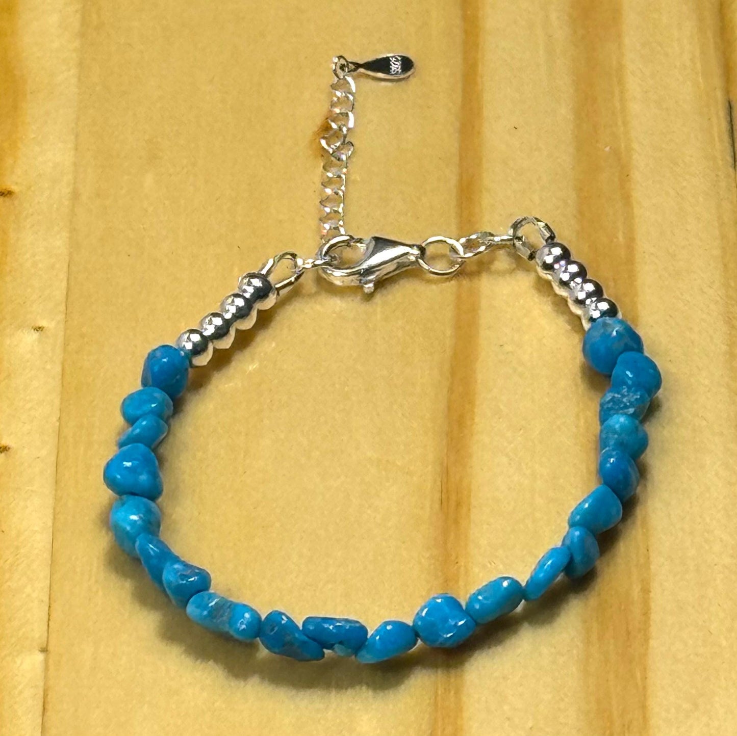 Adjustable, 925 Sterling Silver, Kingman Turquoise, Handmade Bracelet, AAA Blue Turquoise Bracelet 6” - 7.25”