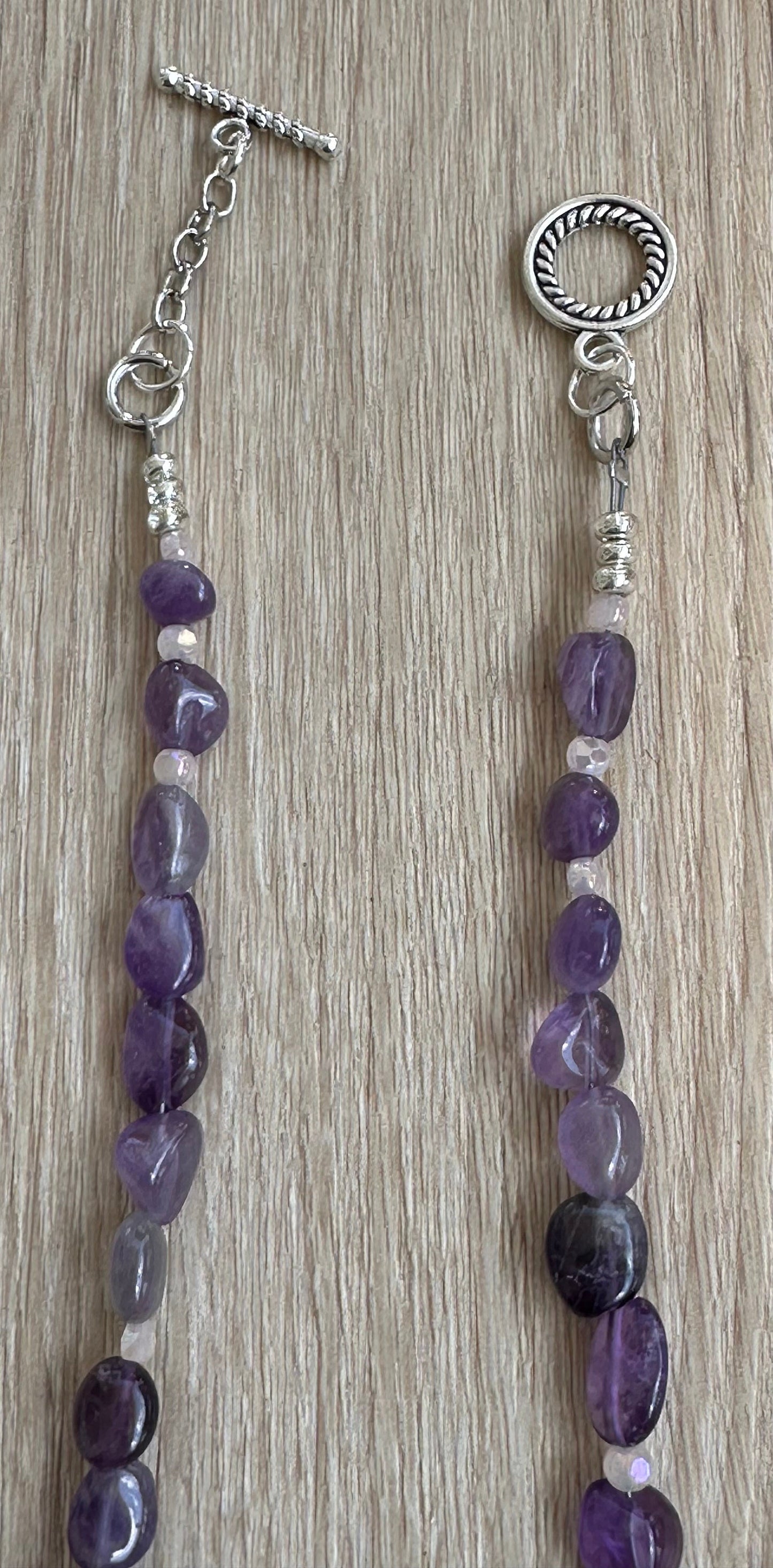 Purple Agate Necklace, Minimalist, Bohemian, Boho Beaded Necklace, Nugget Necklace, Gift for Her, Spiritually Enhancing, Confidence, 20”,