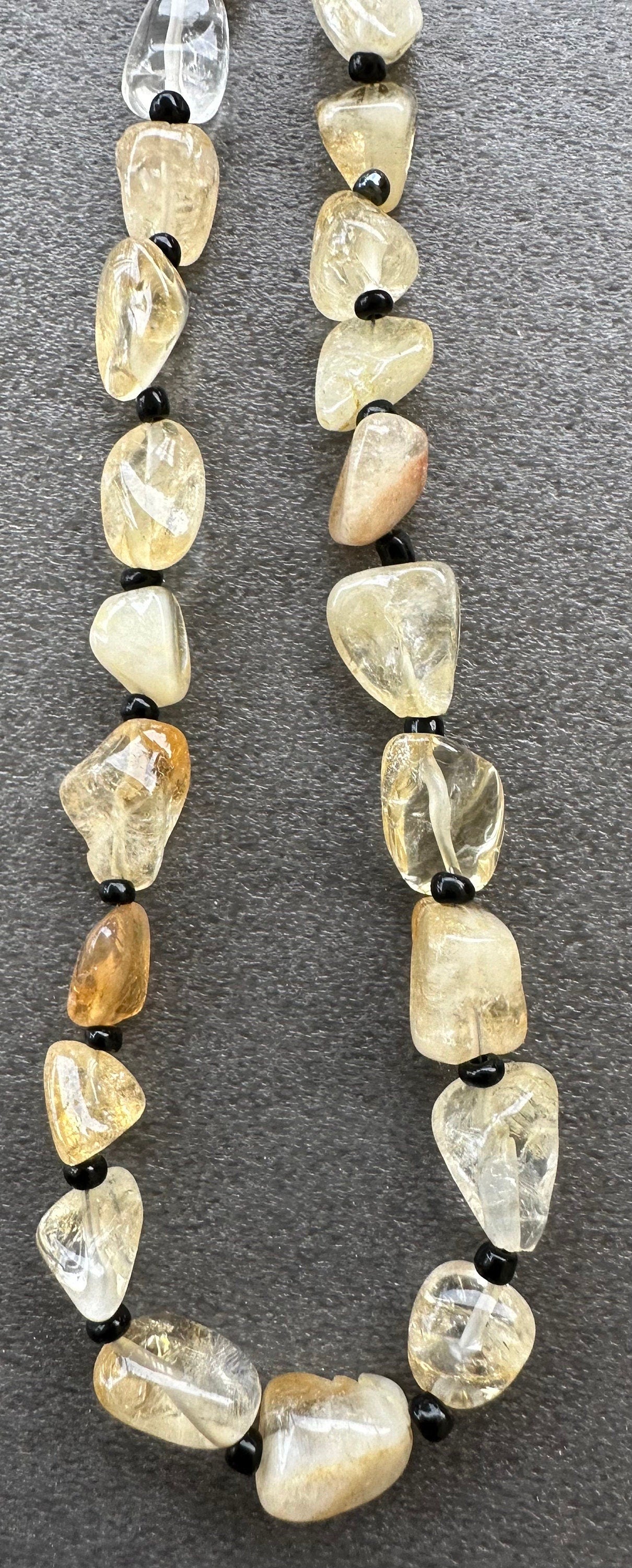 Citrine Necklace, Chunky, Boho, Gemstone Necklace, Gift for Her, Bohemian, 27 1/2”, Abundance, Joy, Optimism, Positive Energy Gift