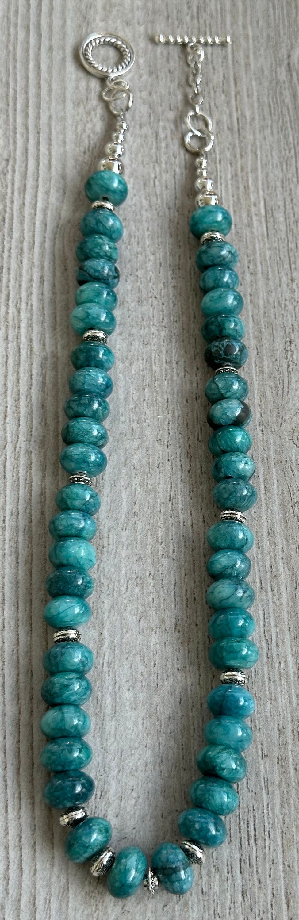 Brazilian Amazonite Necklace, Chunky Amazonite Necklace, Beaded Necklace, Semi Precious Gemstones, Gift for Her, 20”, Calming, Tranquility