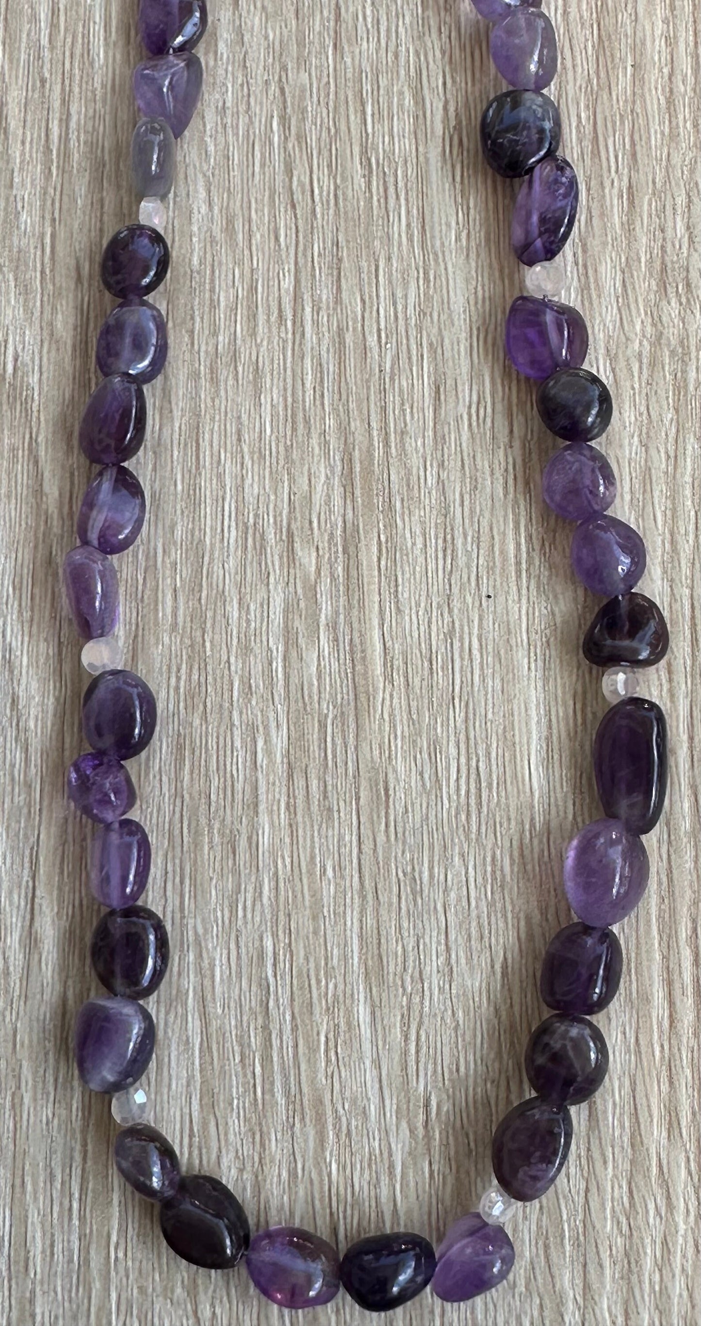 Purple Agate Necklace, Minimalist, Bohemian, Boho Beaded Necklace, Nugget Necklace, Gift for Her, Spiritually Enhancing, Confidence, 20”,