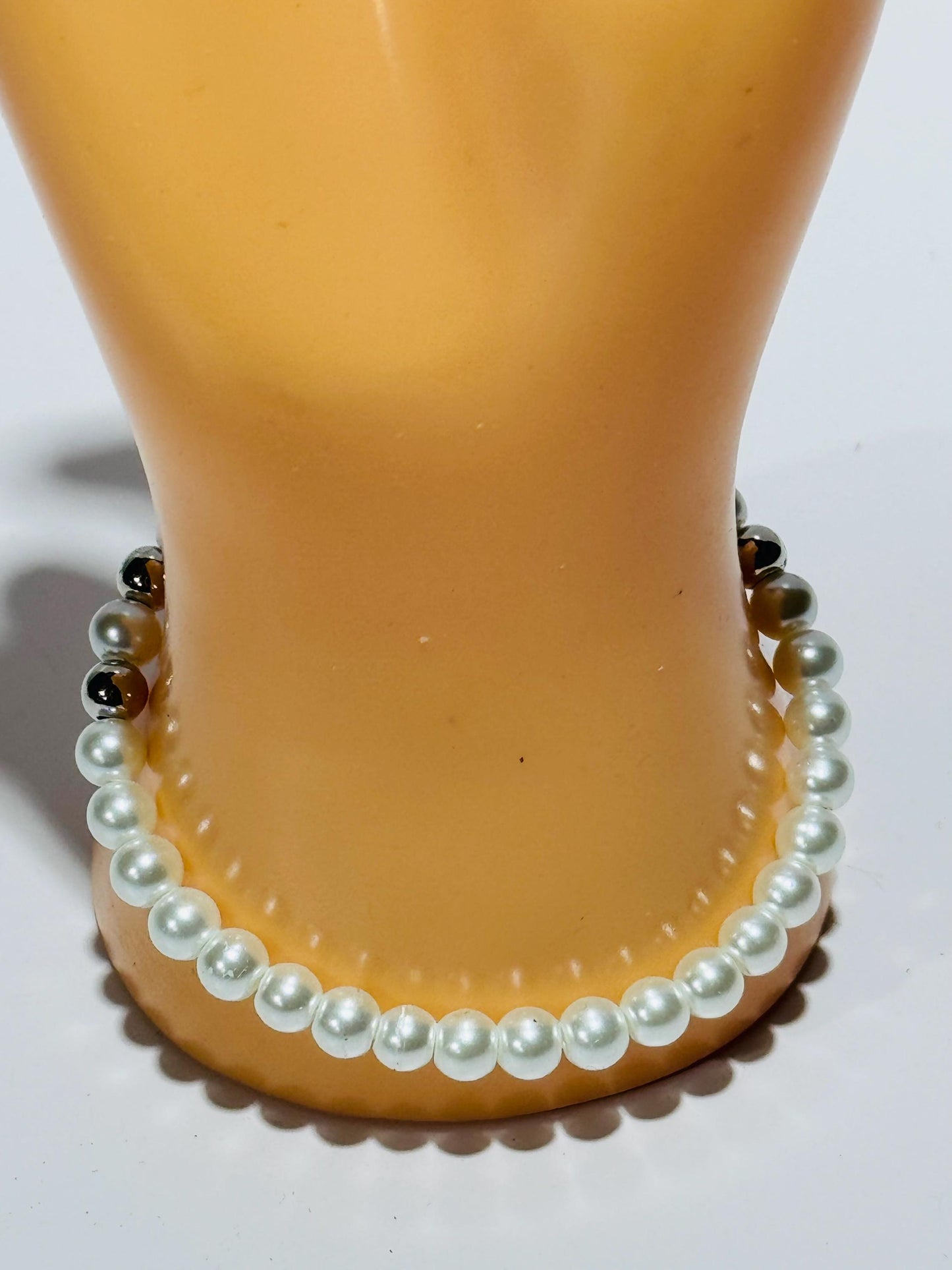 Charm Bracelet, Love Charm, Pearl Stretch Bracelet, Handmade Beaded Bracelet, Boho, Stacking, Minimalist, Bohemian, Gift 7”
