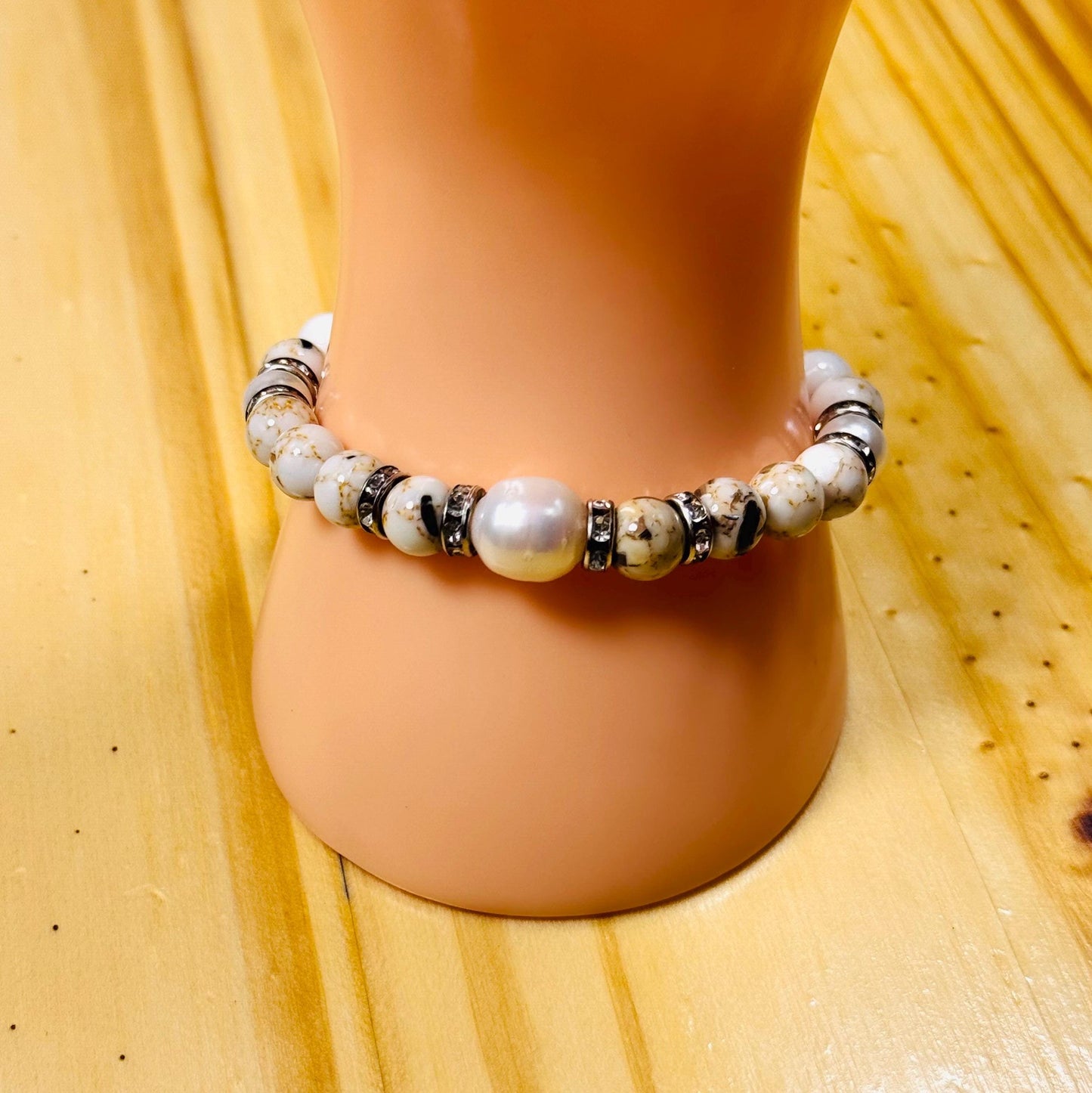 Peace Bracelet, Fear Bracelet, Security Bracelet, Optimism, Bracelet, Negativity Bracelet, Brown Zebra Jasper Stretch Bracelet 6.5”