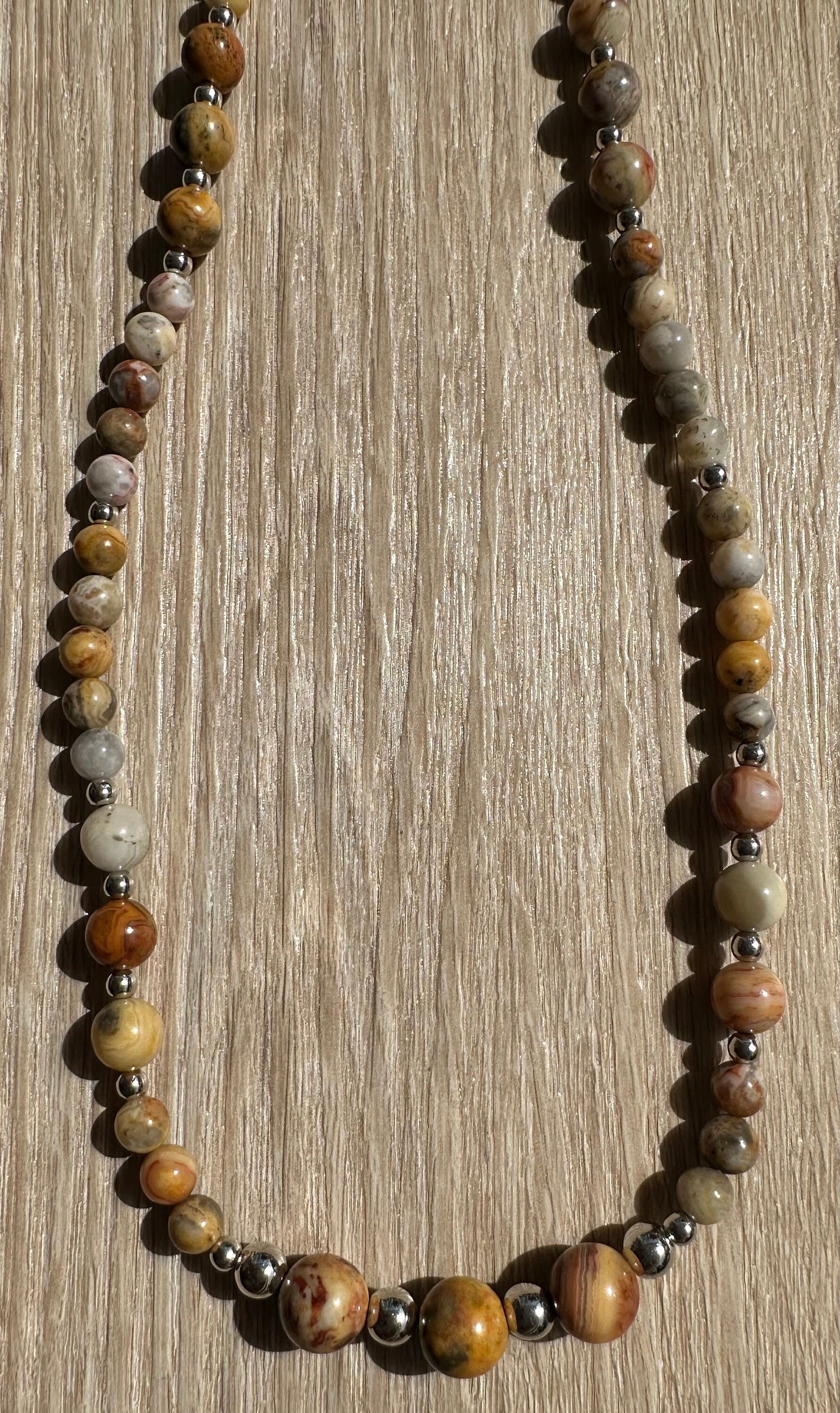 Crazy Lace Agate Necklace, Minimalist, Boho, Bohemian, Gift for Her, 25”, Gemstone Necklace, Joy Support Encouragement Energy Optimism