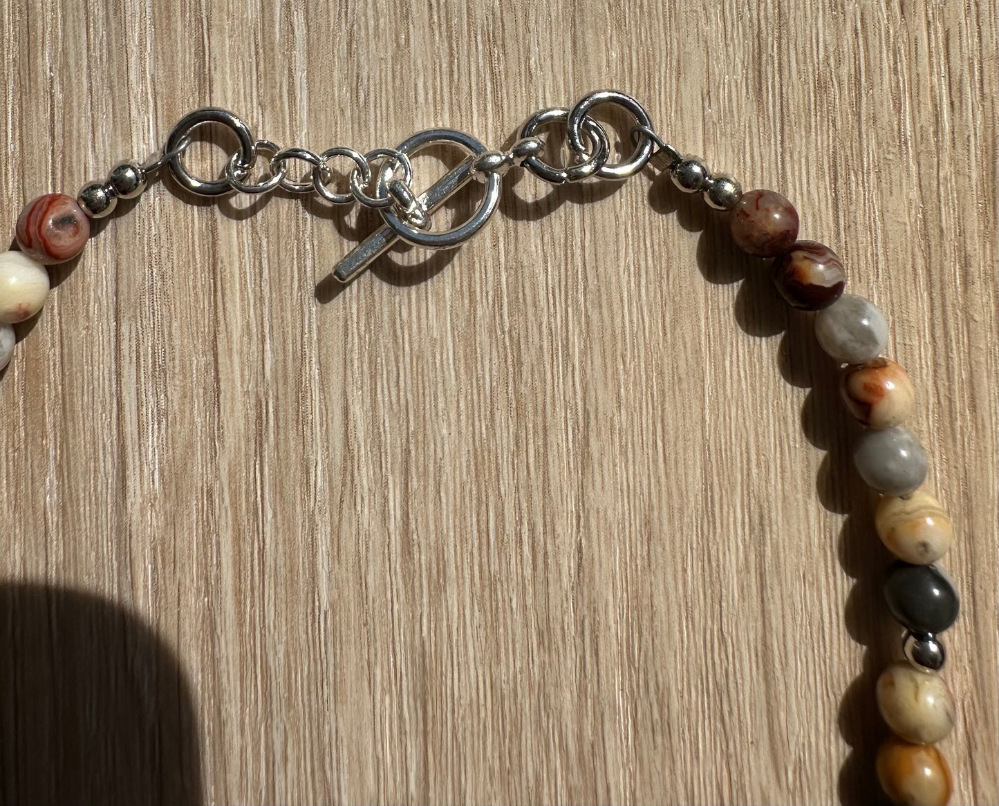 Crazy Lace Agate Necklace, Minimalist, Boho, Bohemian, Gift for Her, 25”, Gemstone Necklace, Joy Support Encouragement Energy Optimism