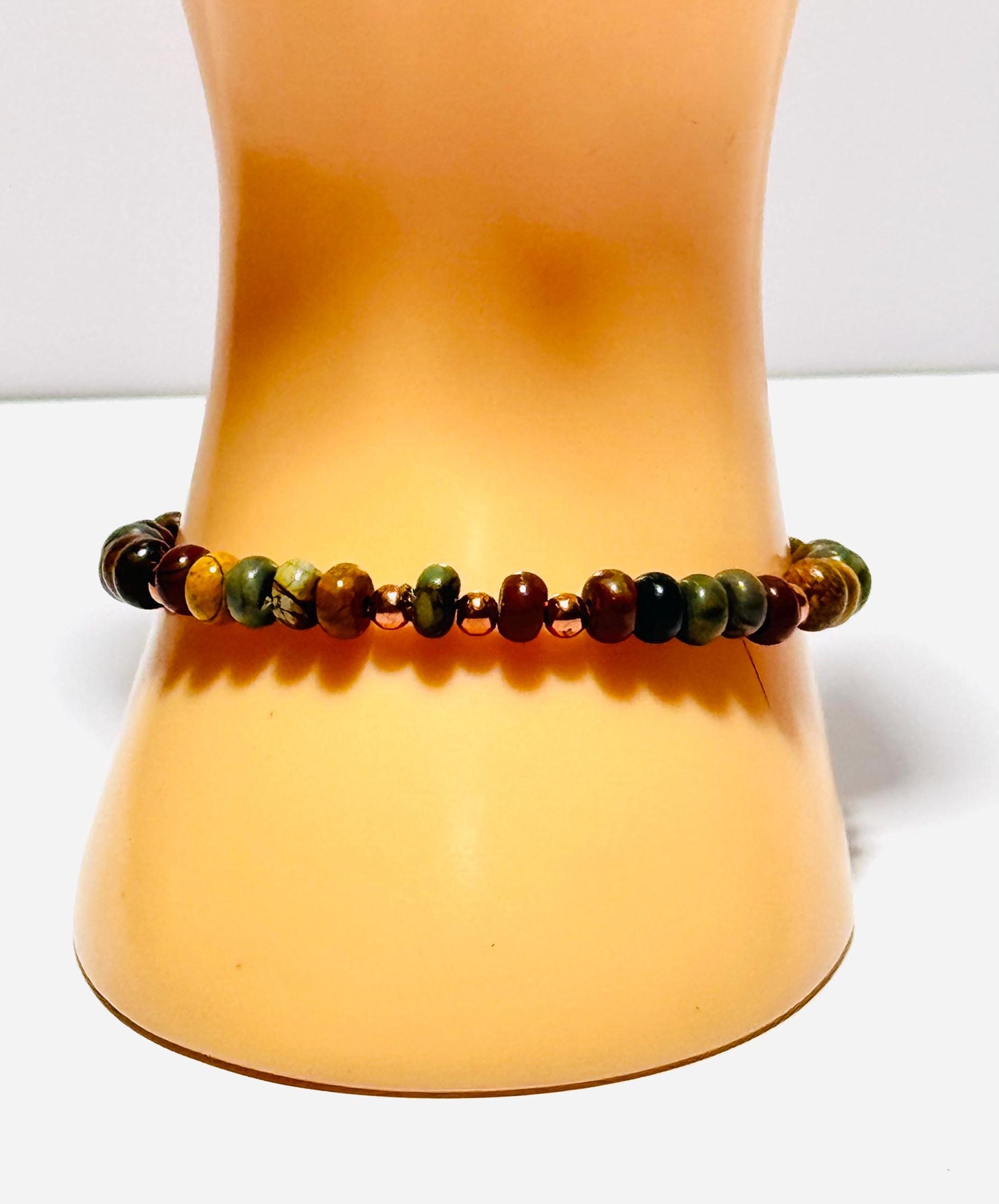 Minimalist Picasso Jasper Bracelet, Stretch Bracelet, Bohemian, Stretch Bracelet, Boho, Beaded Bracelet, Support Encouragement, Gift,   6.5”