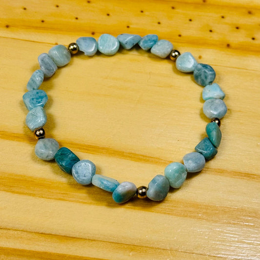 Anxiety, Tranquility, Peace, Trauma, Confidence, Grief, Soothe Aggravated Situations, Amazonite Bracelet, Minimalist, Boho, 6.5”-6.75”