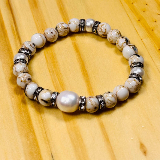 Peace Bracelet, Fear Bracelet, Security Bracelet, Optimism, Bracelet, Negativity Bracelet, Brown Zebra Jasper Stretch Bracelet 6.5”