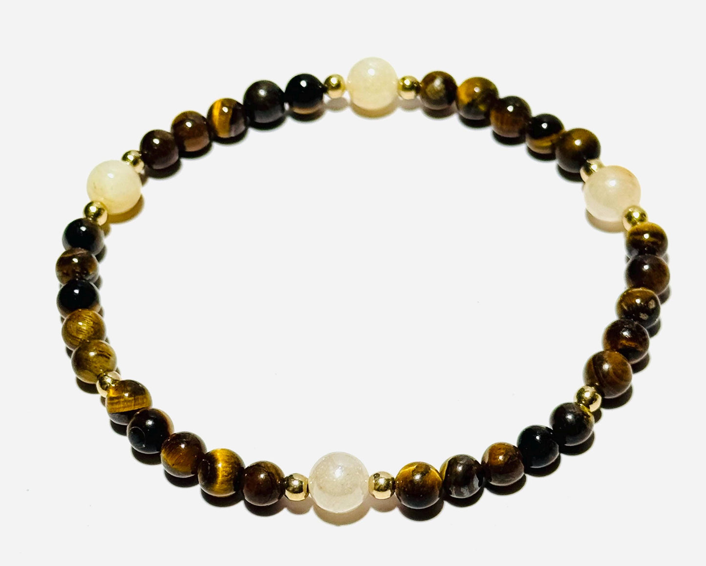 Natural Brown Tiger Eye Bracelet, Stretch Bracelet, Tiger Eye Bracelet, Boho Jewelry, Minimalist, Agate, Beaded, Stacking, Gift, 9”