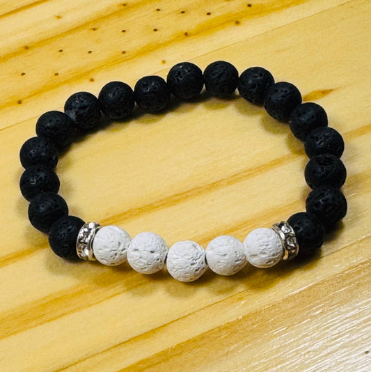 Oil Diffuser Bracelet, Strength Bracelet, Calming, Clarity Bracelet,  Grounding Bracelet, Lava Stone Bracelet, Aromatherapy Bracelet, 6.25”