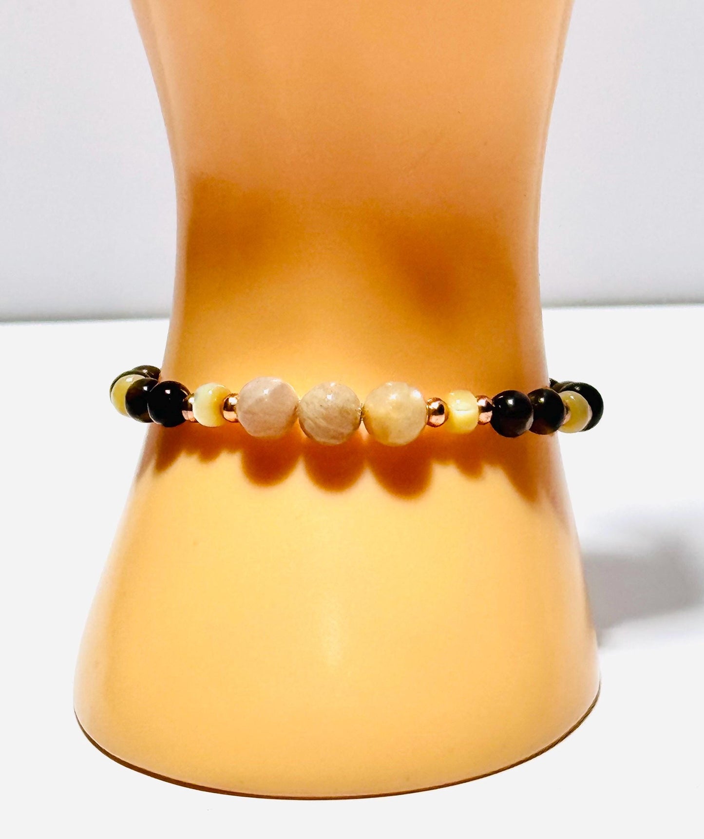 Natural Tiger Eye Bracelet, Stretch Bracelet, Brown Tiger Eye Bracelet, Agate, Bohemian, Stacking, Boho, Semi Precious Gemstones, Gift, 6”