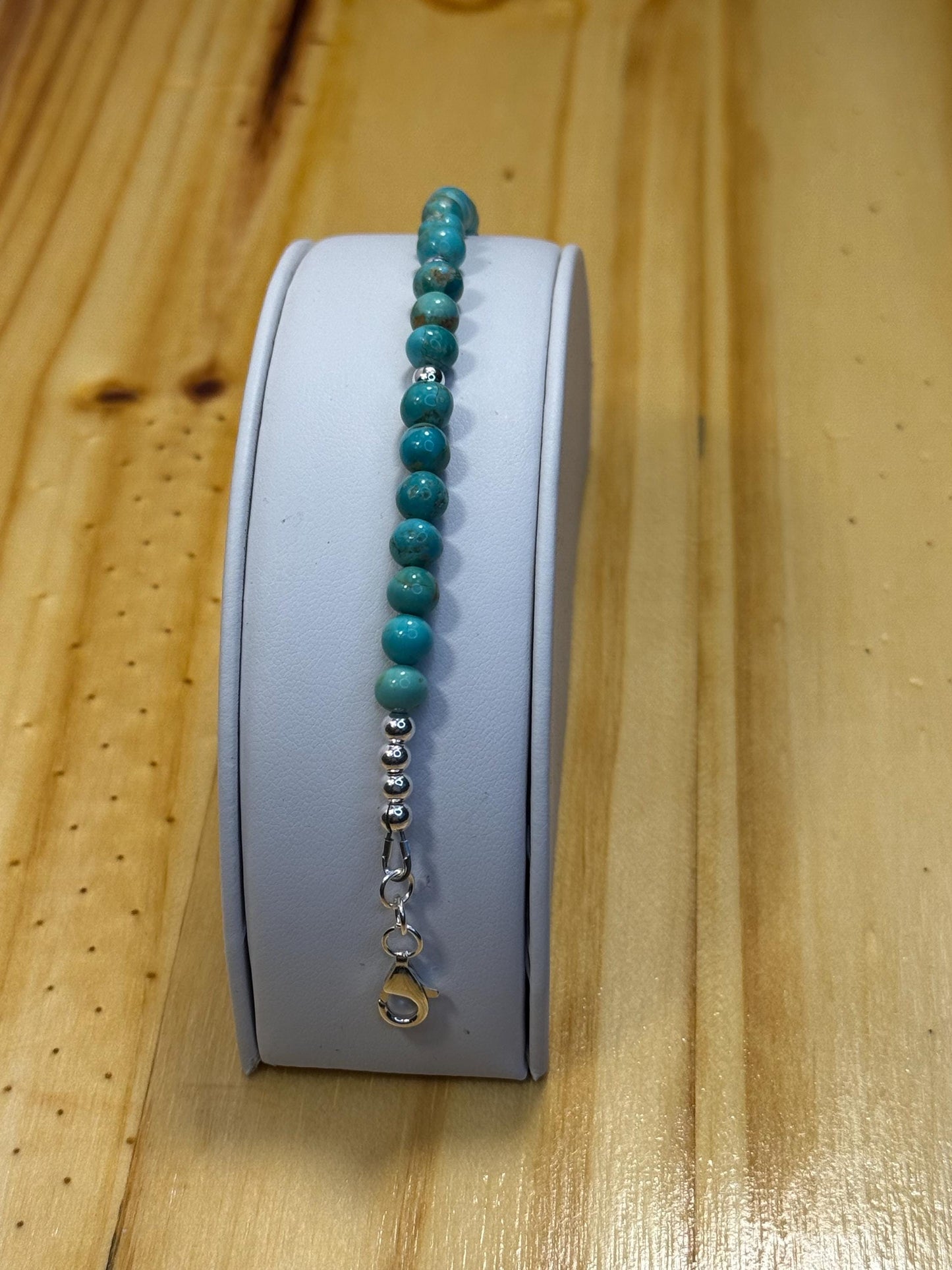 Handcrafted Kingman Turquoise Bracelet – 925 Sterling Silver, Adjustable, AAA Blue-Green Gemstone Jewelry   6” - 7.25”