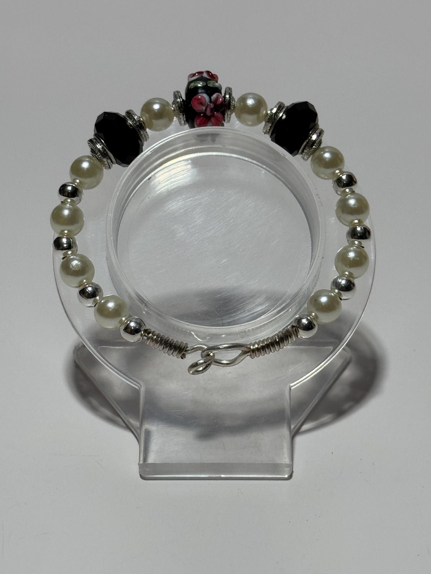 Custom Lamp Work Bracelet, Artisan Glass Bead Bracelet, Handmade Glass Bead Bracelet, Unique, Boho Jewelry, Custom Bracelet, 6”