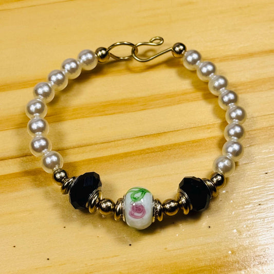Custom Artisan Glass Bead Bracelet, Custom Bracelet, Unique, Handmade Glass Beads, One of a Kind, Bohemian, Beaded Bracelet, Gift, 7”