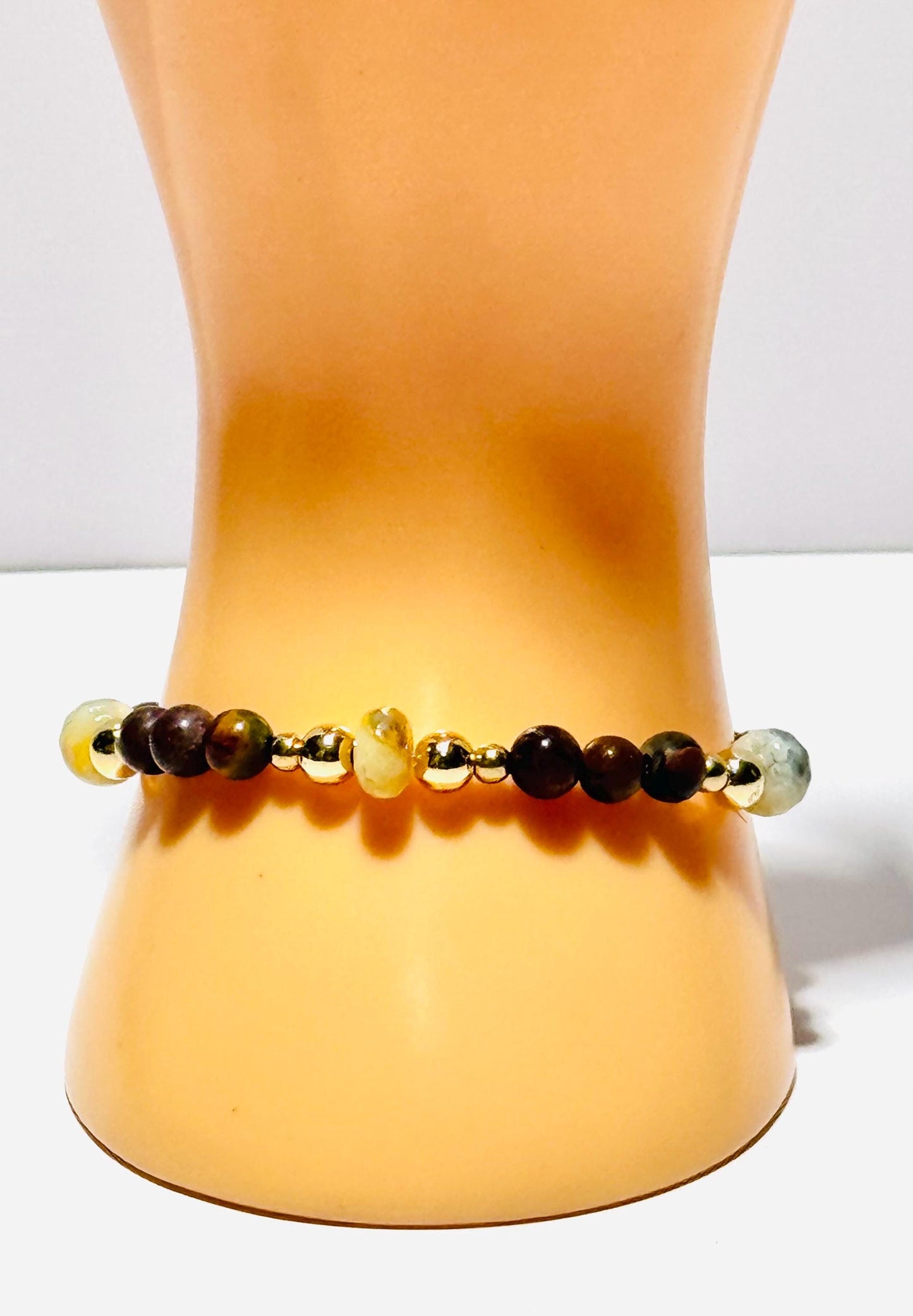 Natural Picasso Jasper Bracelet, Stretch Bracelet, Agate Bracelet, Boho Bracelet, Minimalist, Beaded, Stacking, Encouragement, 6.75”