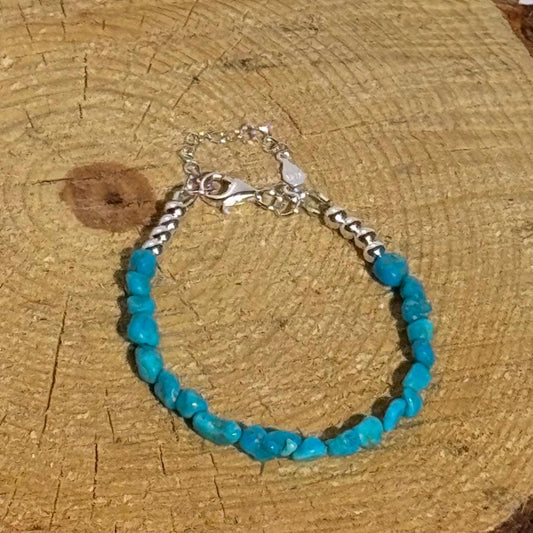 Adjustable, 925 Sterling Silver,  Kingman Turquoise, Handmade Bracelet,  AAA Blue Turquoise Bracelet 6” - 7.25”