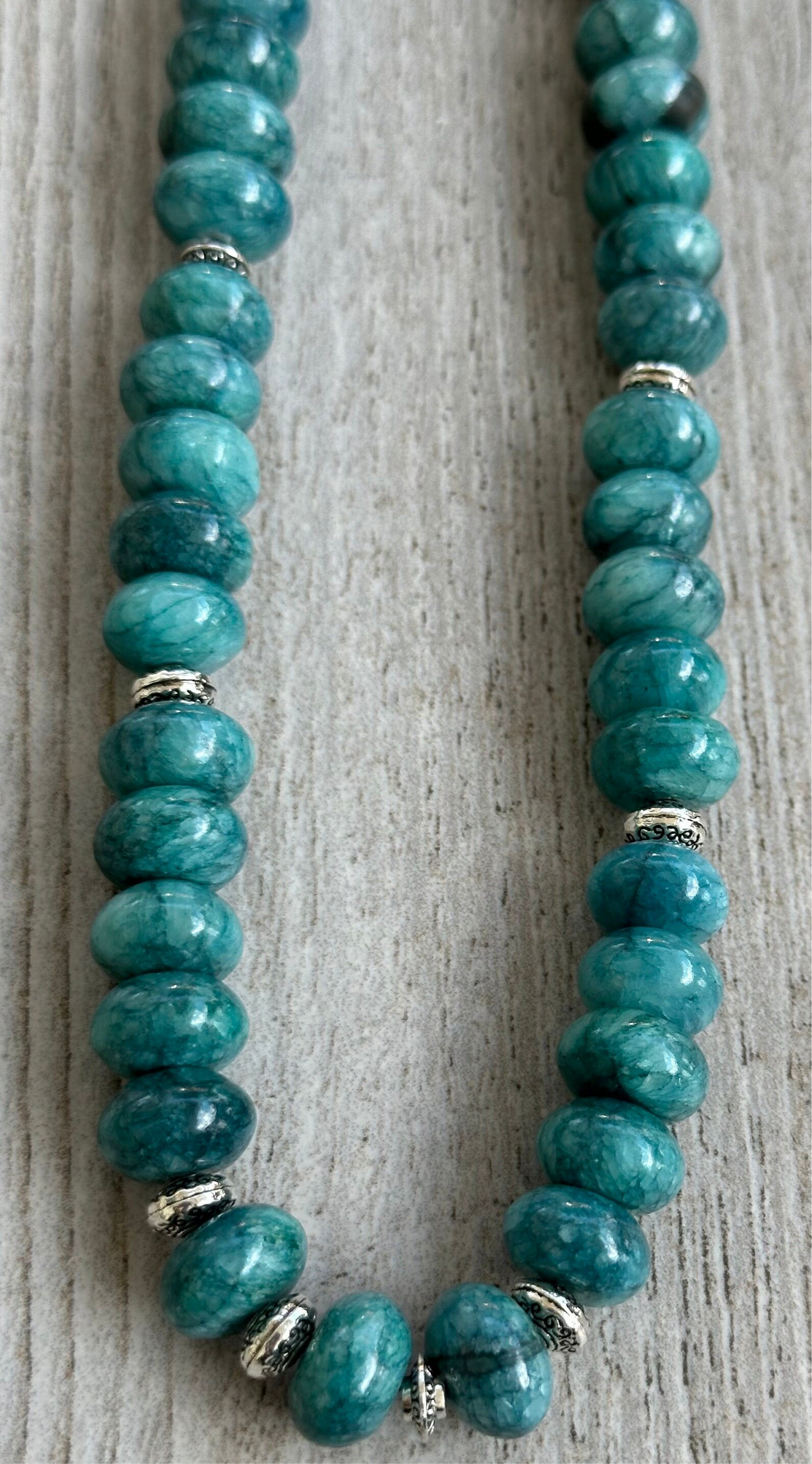 Brazilian Amazonite Necklace, Chunky Amazonite Necklace, Beaded Necklace, Semi Precious Gemstones, Gift for Her, 20”, Calming, Tranquility