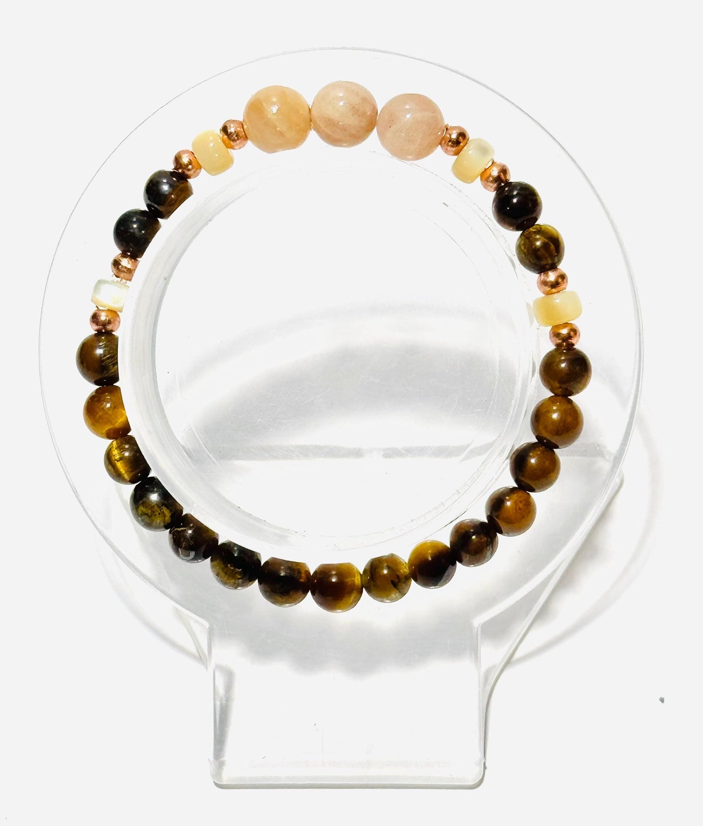 Natural Tiger Eye Bracelet, Stretch Bracelet, Brown Tiger Eye Bracelet, Agate, Bohemian, Stacking, Boho, Semi Precious Gemstones, Gift, 6”
