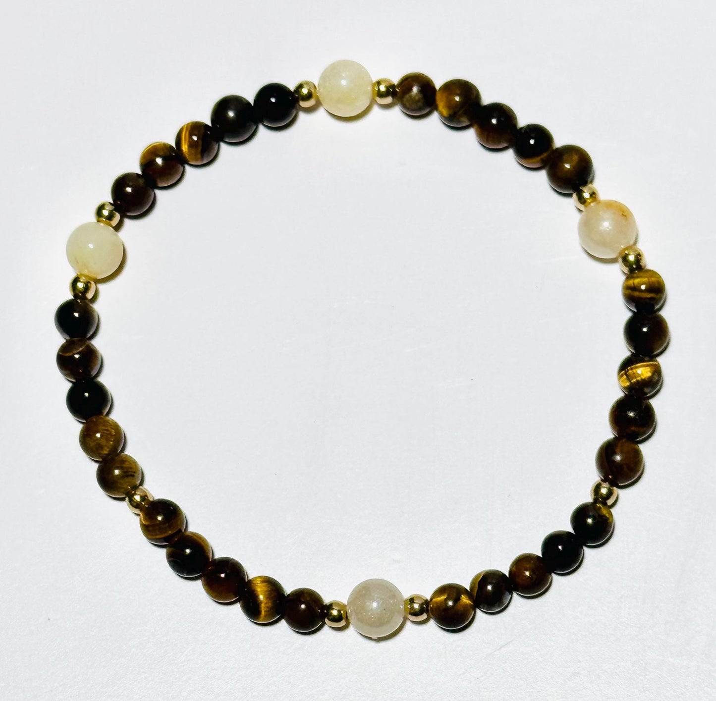 Natural Brown Tiger Eye Bracelet, Stretch Bracelet, Tiger Eye Bracelet, Boho Jewelry, Minimalist, Agate, Beaded, Stacking, Gift, 9”