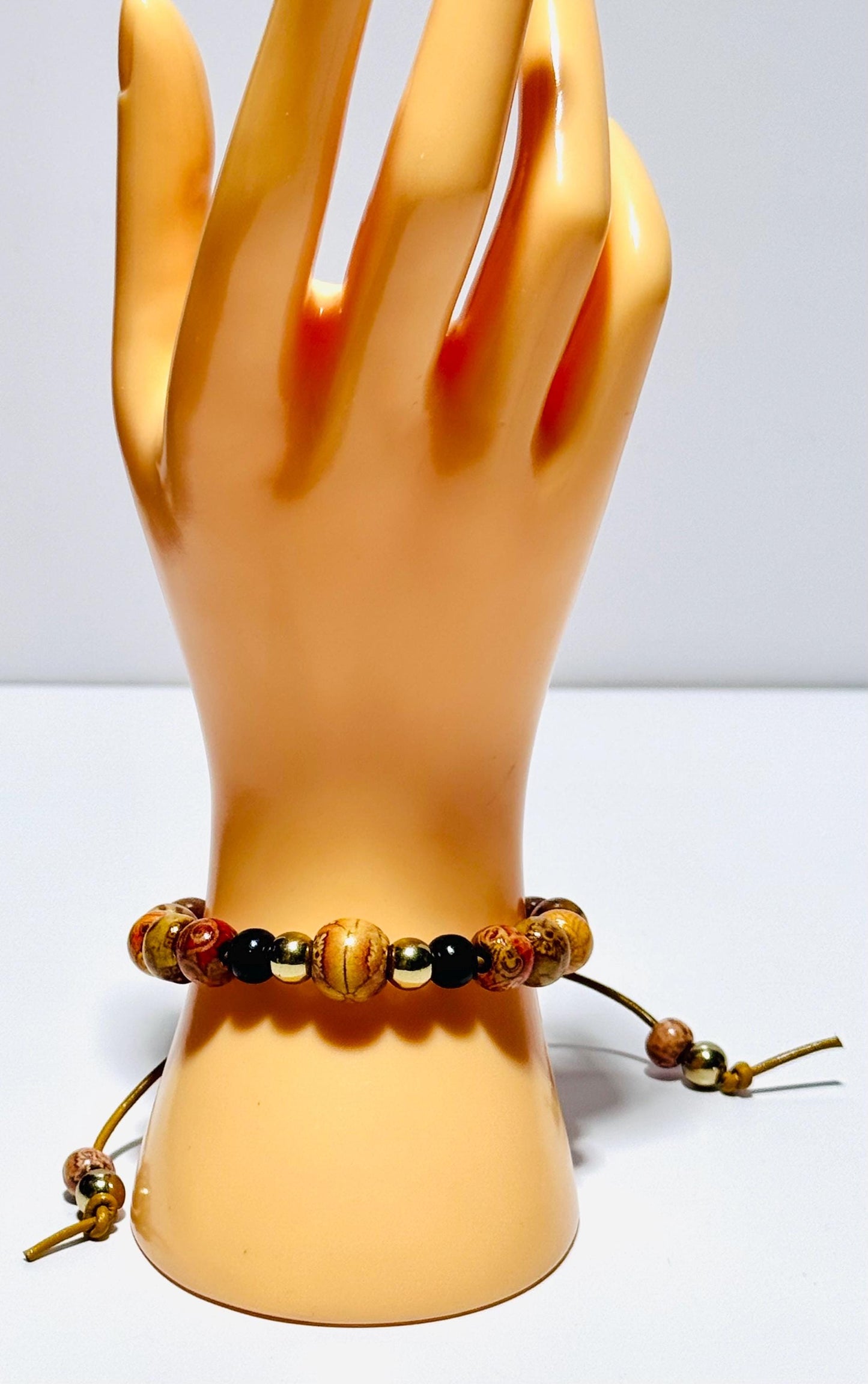 Wood Motorcycle Bracelet, Adjustable Biker Bracelet, Wood Biker Bracelet, Minimalist, Boho, Leather Cord Bracelet, 6 1/2” - 8 1/2”