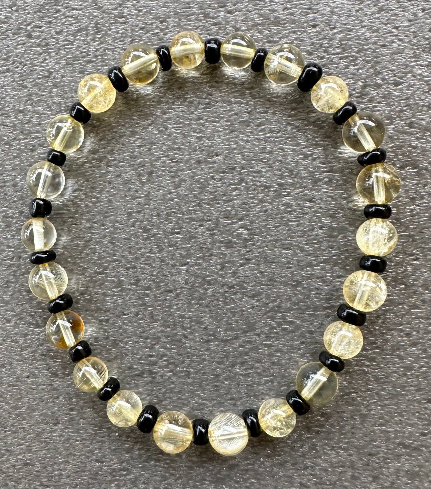 Citrine Bracelet, Beaded Bracelet, Stretch, Minimalist, Boho, 6 3/4”  Gift, Unisex Abundance, Joy, Optimism, Positive Energy