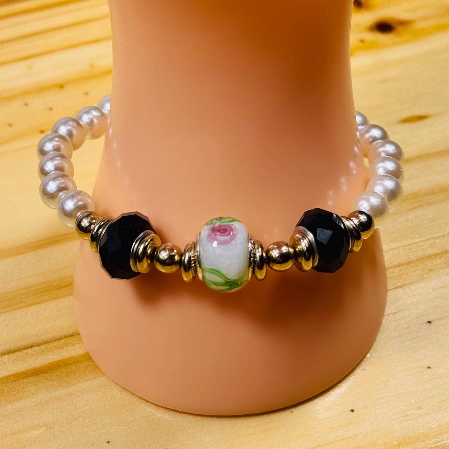Custom Artisan Glass Bead Bracelet, Custom Bracelet, Unique, Handmade Glass Beads, One of a Kind, Bohemian, Beaded Bracelet, Gift, 7”
