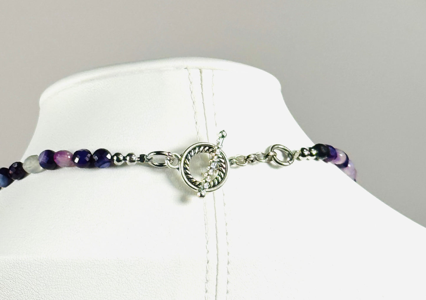 Minimalist, Purple Agate Necklace, Boho, Beaded Necklace, Bohemian, Handmade, Gift For Her, Unisex, Spiritually Enhancing, Creativity