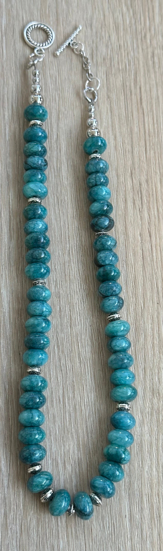 Brazilian Amazonite Necklace, Chunky Amazonite Necklace, Beaded Necklace, Semi Precious Gemstones, Gift for Her, 20”, Calming, Tranquility