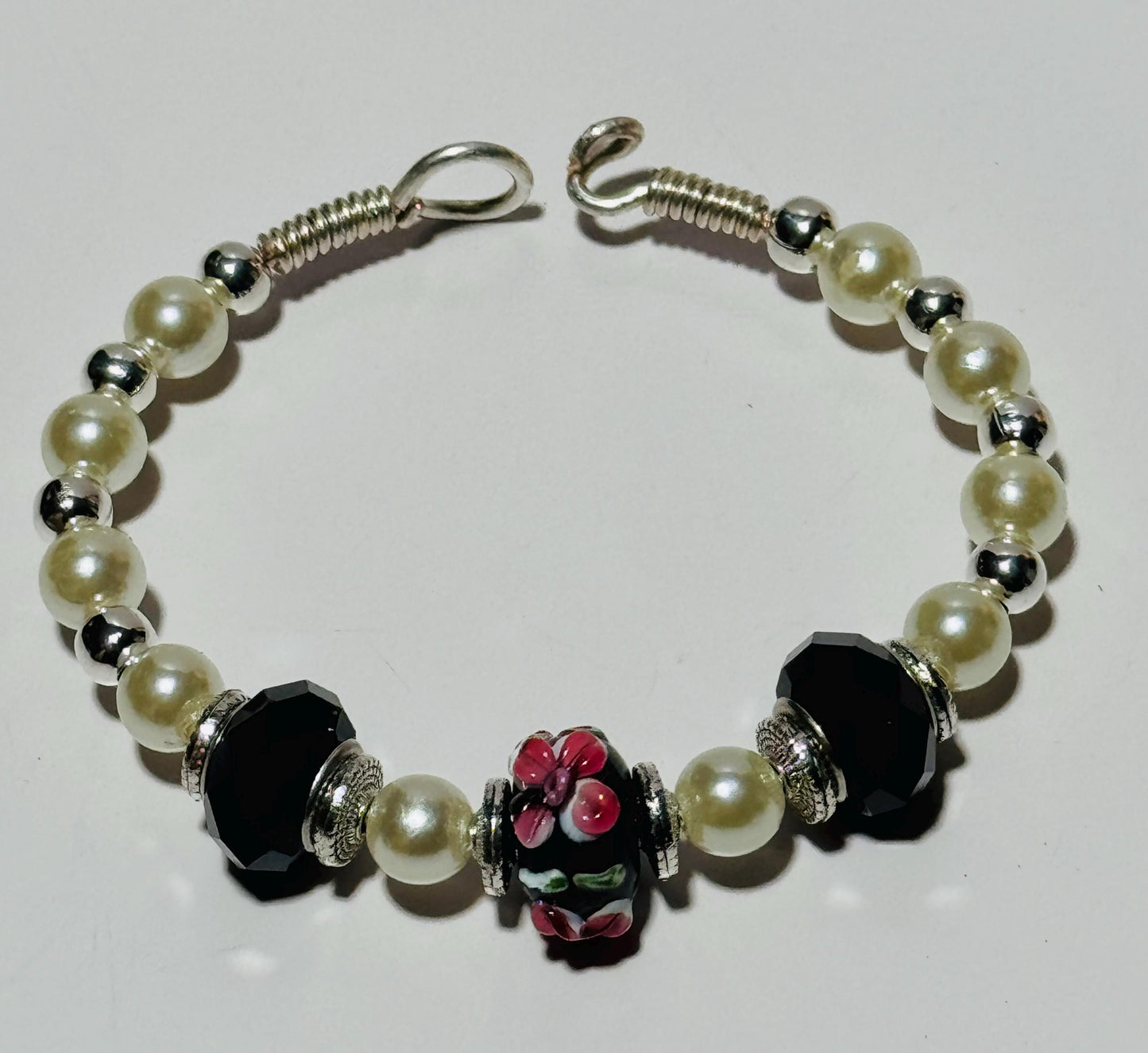 Custom Lamp Work Bracelet, Artisan Glass Bead Bracelet, Handmade Glass Bead Bracelet, Unique, Boho Jewelry, Custom Bracelet, 6”