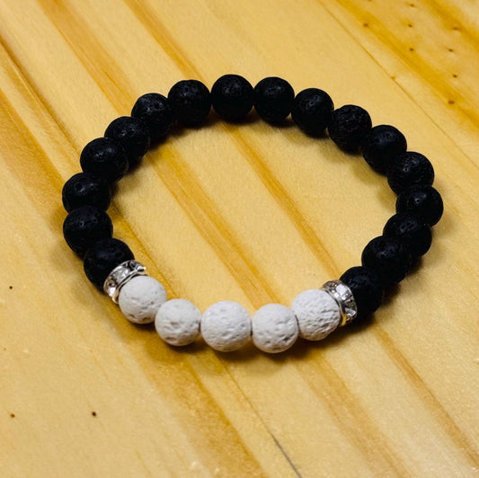 Oil Diffuser Bracelet, Strength Bracelet, Calming, Clarity Bracelet,  Grounding Bracelet, Lava Stone Bracelet, Aromatherapy Bracelet, 6”